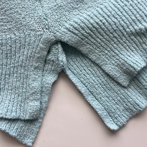 Lilla P Light Blue Knit Open Front Cardigan Sweater Long Sleeve Womens Size L - Picture 4 of 7